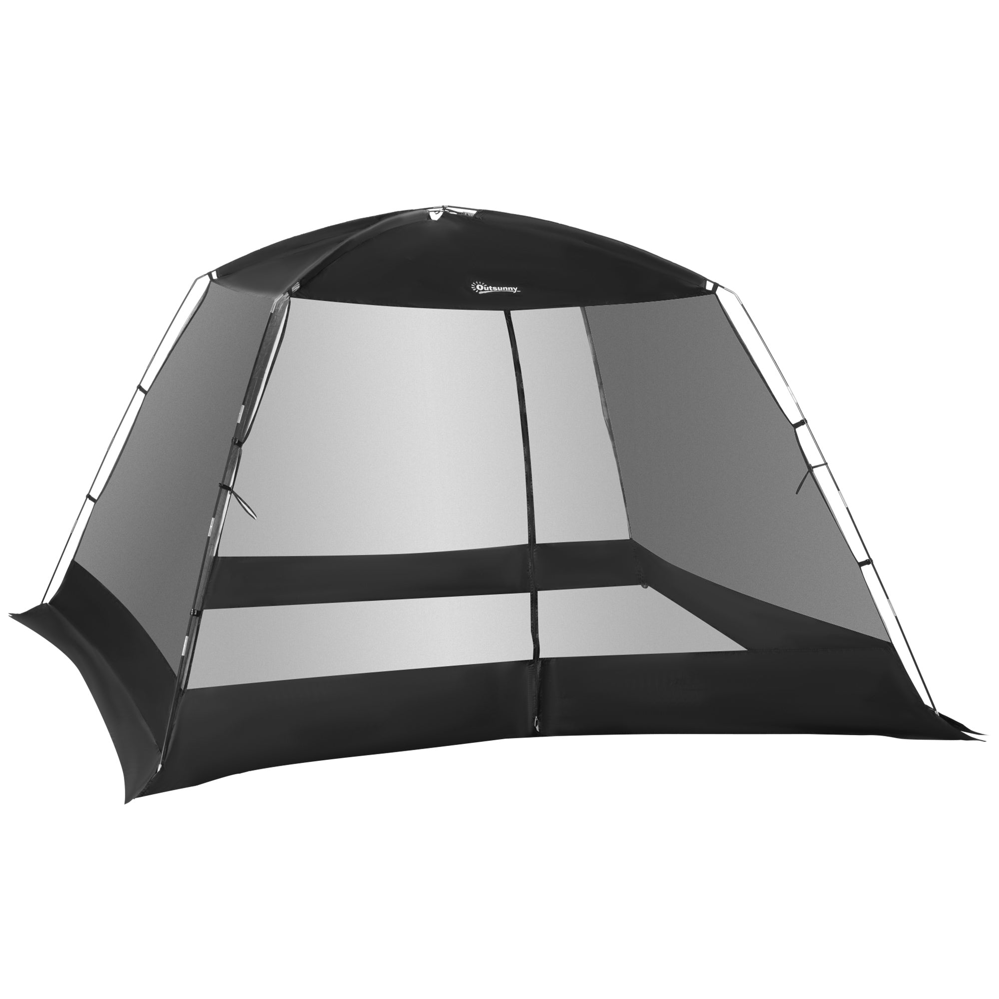 10 x 10 ft Canopy Screen Tent, Outdoor Screen House Camping Gazebo with Portable Carry Bag for 4-6 People, Black Pop Up Canopies at Gallery Canada