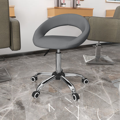 Modern Hydraulic Moon Salon Stool Rolling Swivel Chair Massage Spa Tattoo Pub Bar Stool, Grey Salon Stools Grey  at Gallery Canada