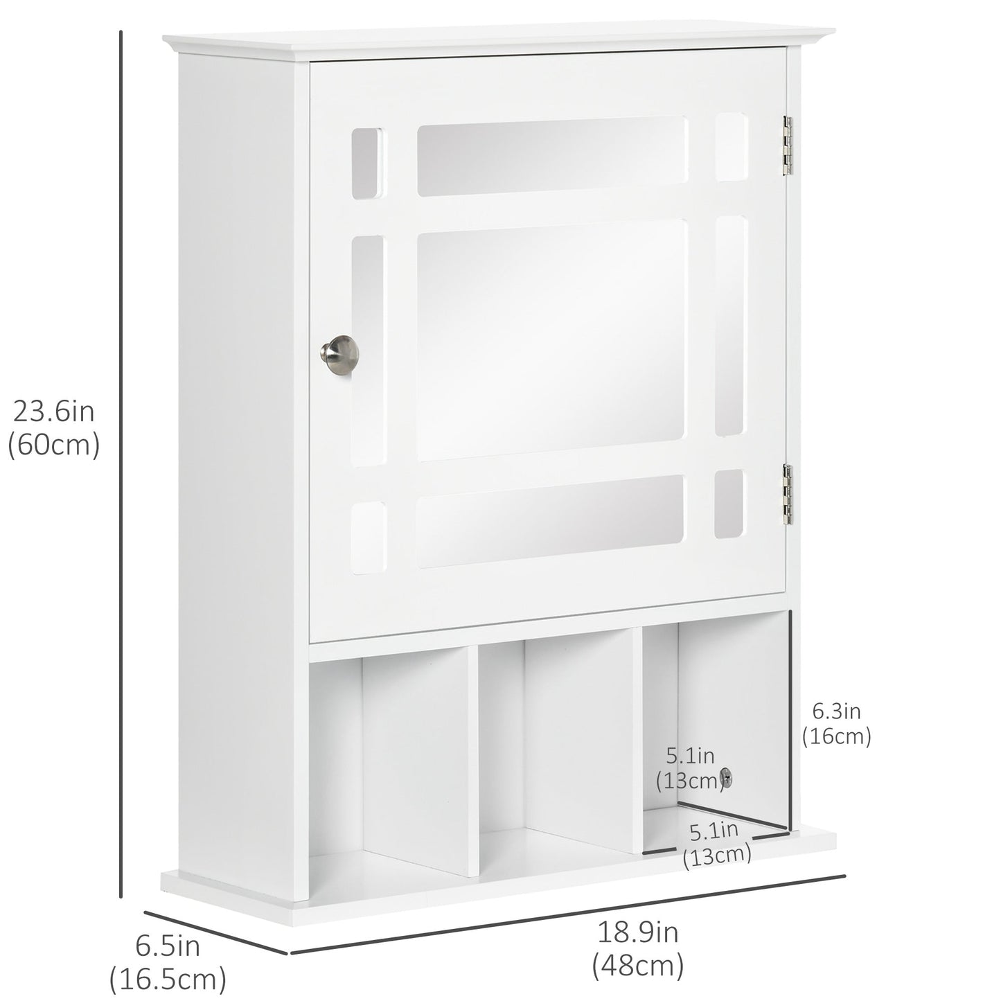 Bathroom Mirror Cabinet, Wall Mounted Medicine Cabinet, 3 Shelf Organizer for Kitchen, White Mirror Medicine Cabinets   at Gallery Canada