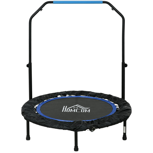 40" Foldable Mini Fitness Trampoline, with Adjustable Foam Handle, Blue Trampolines at Gallery Canada