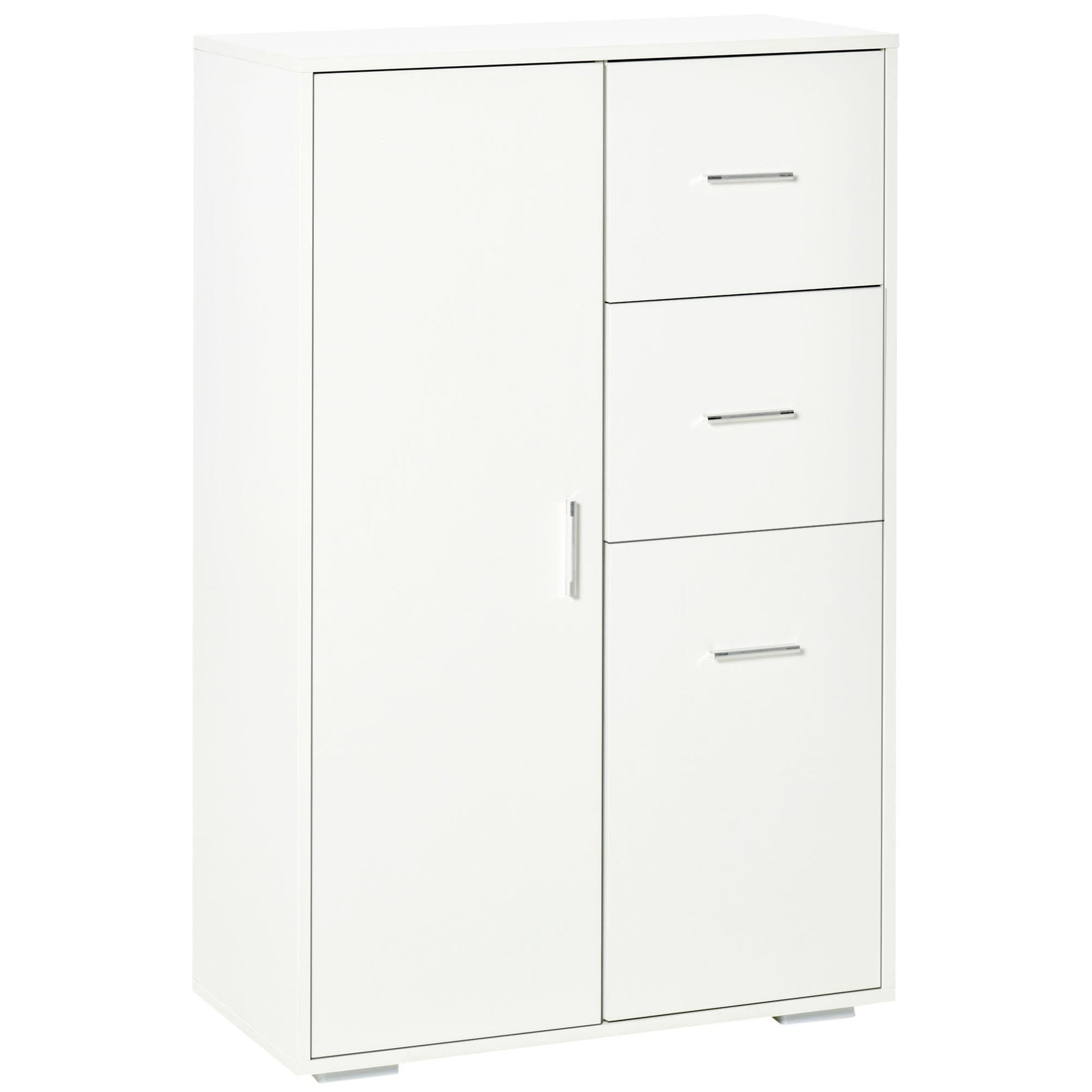 Storage Cabinet with 2 Drawers &; 2 Cabinet Free Standing Cupboard Chest, Sideboard Buffet Table for Living Room, White Storage Cabinets White  at Gallery Canada