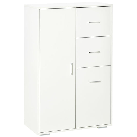 Storage Cabinet with 2 Drawers &; 2 Cabinet Free Standing Cupboard Chest, Sideboard Buffet Table for Living Room, White Storage Cabinets White  at Gallery Canada