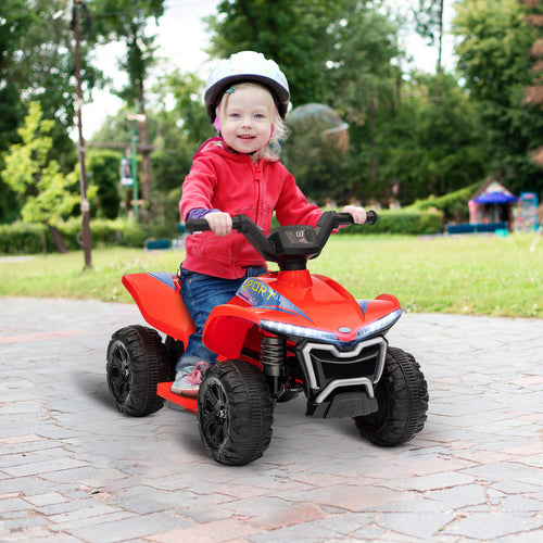 Kids ATV, 6V Battery Powered Electric Vehicle with Headlights, Forward/Reverse Switch for 18-36 Months, Red