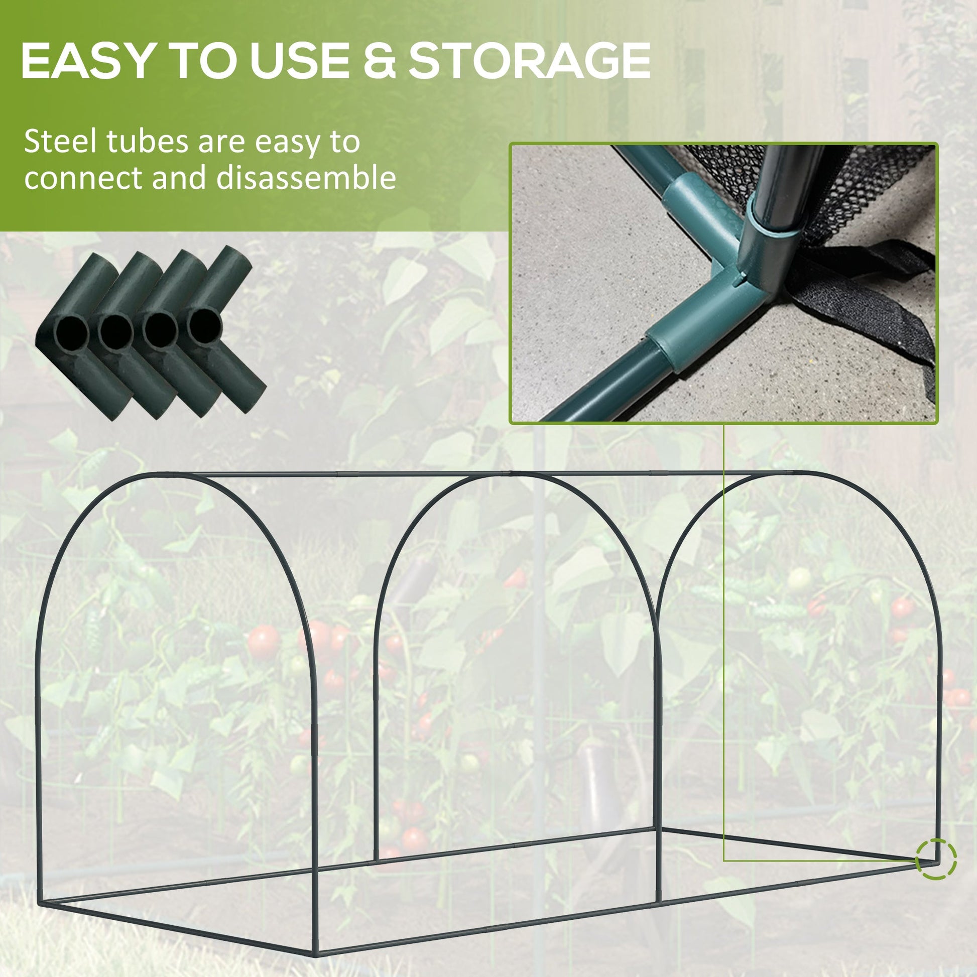 8' x 4' Crop Cage, Plant Protection Tent, with Two Zippered Doors and 4 Ground Stakes, for Garden, Yard, Lawn, Green Walk In Greenhouses   at Gallery Canada