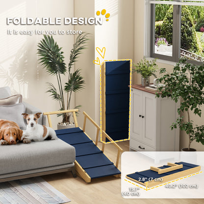 Adjustable Dog Stairs Foldable Dog Steps with Non-slip Mat for Small to Large Dogs for High Bed Sofa Couch Dog Stairs   at Gallery Canada