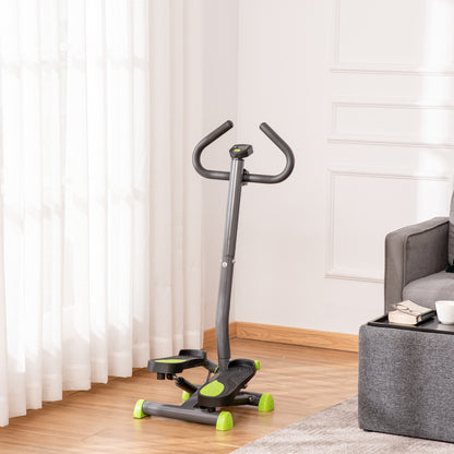 Twist Stepper Exercise Machine with Adjustable Height and Resistance, LCD Screen - Grey &; Green Aerobic Equipment   at Gallery Canada