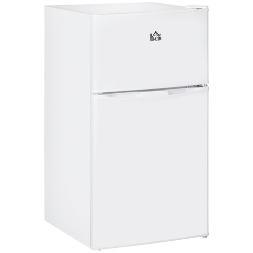 3.2 Cu Ft Compact Refrigerator, Mini Fridge with Freezer, Adjustable Shelves and Reversible Doors for Bedroom, White