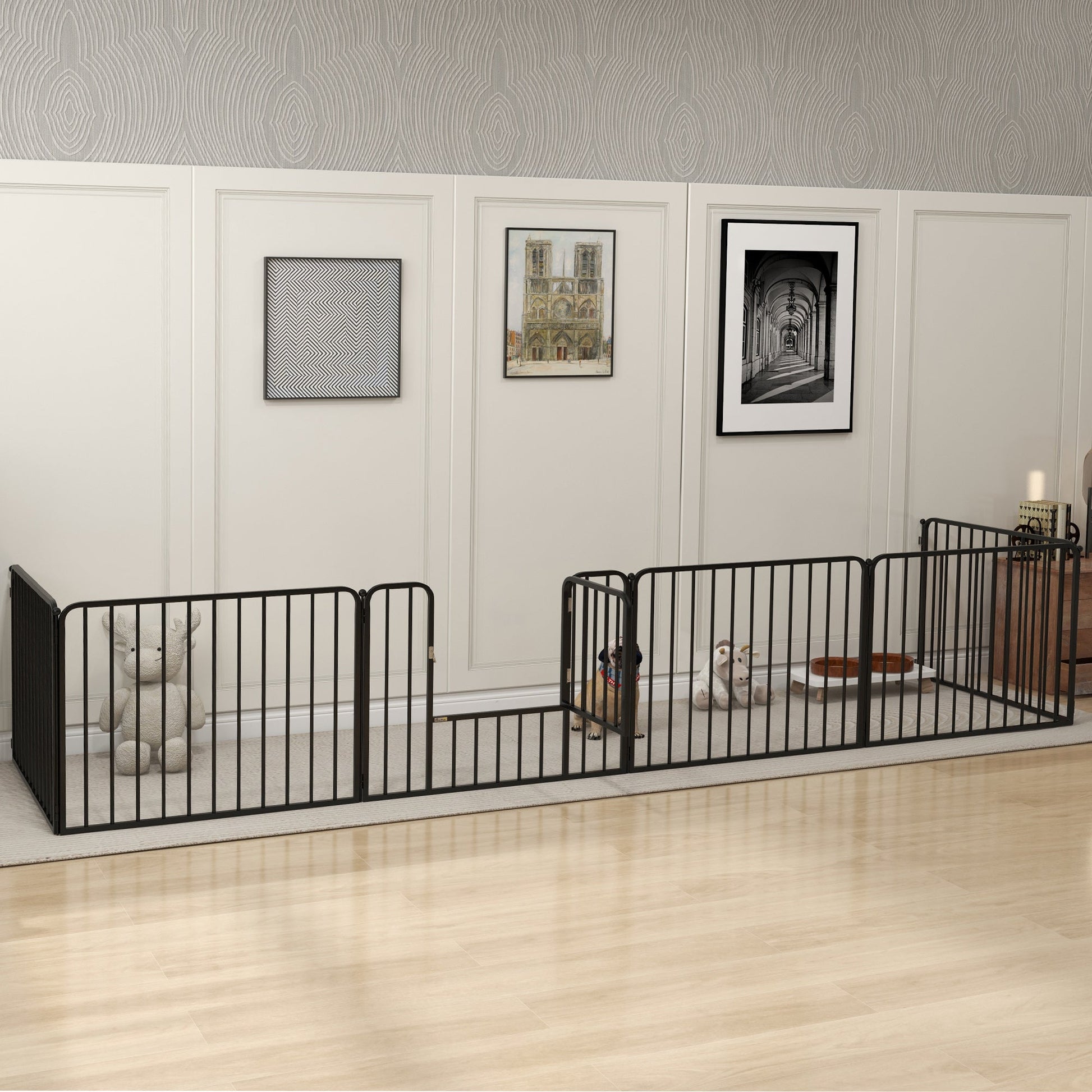 Dog Fence Outdoor 6 Panels 24" Height Indoor Steel Pet Exercise Pen DIY Design for Small Dogs Houses, Kennels & Pens   at Gallery Canada