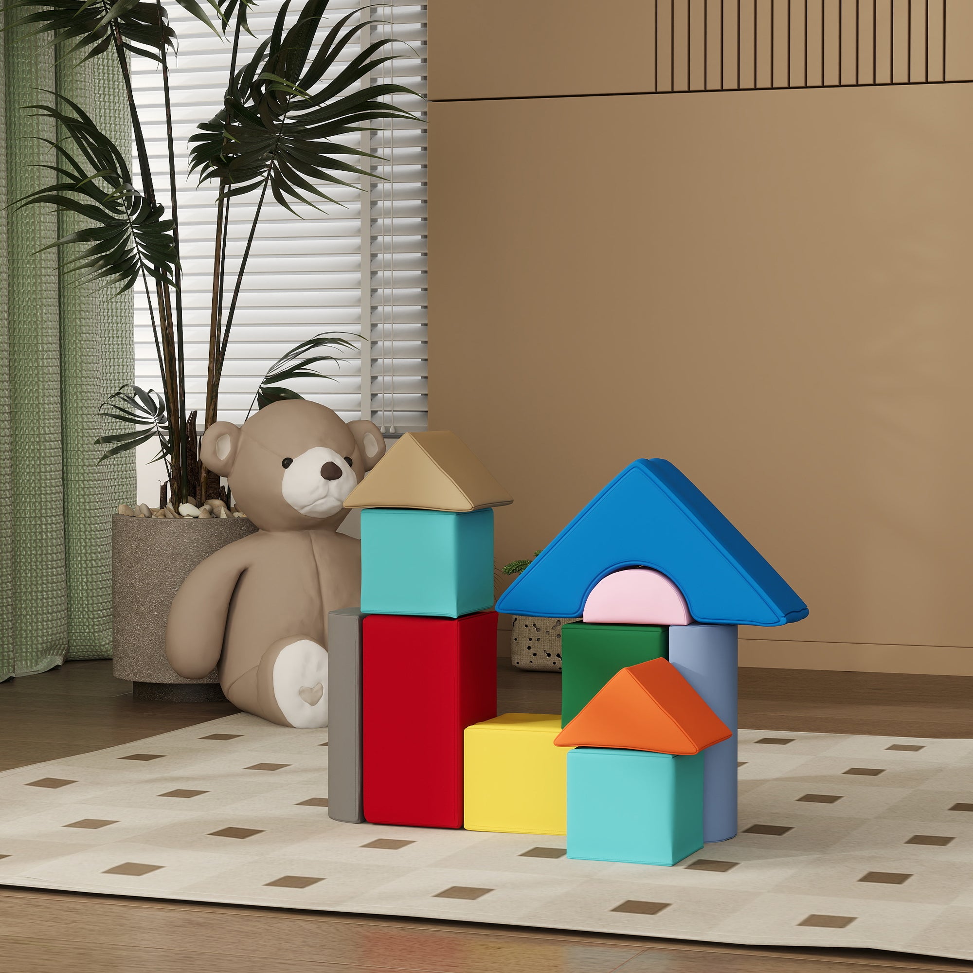 11 Piece Soft Play Equipment for Kids 6-72 Months, Dark Colour Baby Gym & Playmats at Gallery Canada