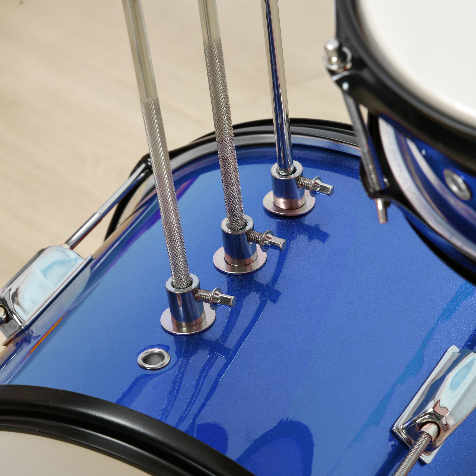 7 Piece Kids Drum Set with Throne, Cymbal, Pedal, Drumsticks, Blue Electronic Musical Pianos   at Gallery Canada