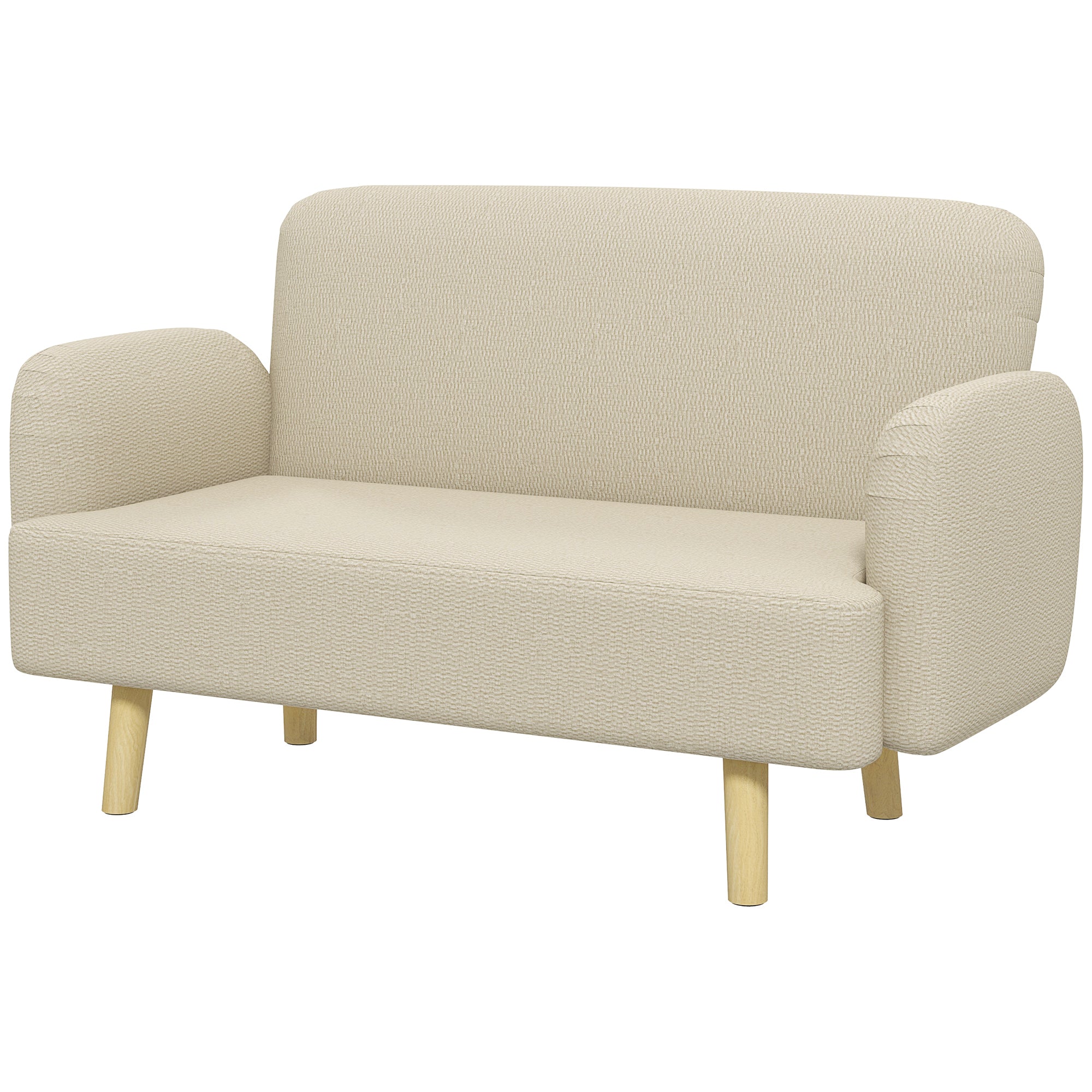 Velvet Feel Fabric 2 Seater Sofa, Small Sofa Loveseat with 8.3