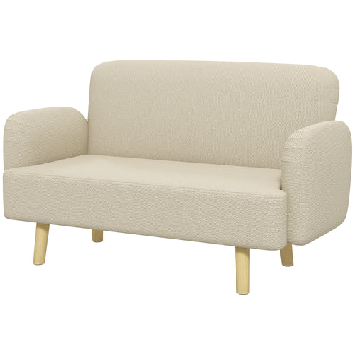 Velvet Feel Fabric 2 Seater Sofa, Small Sofa Loveseat with 8.3