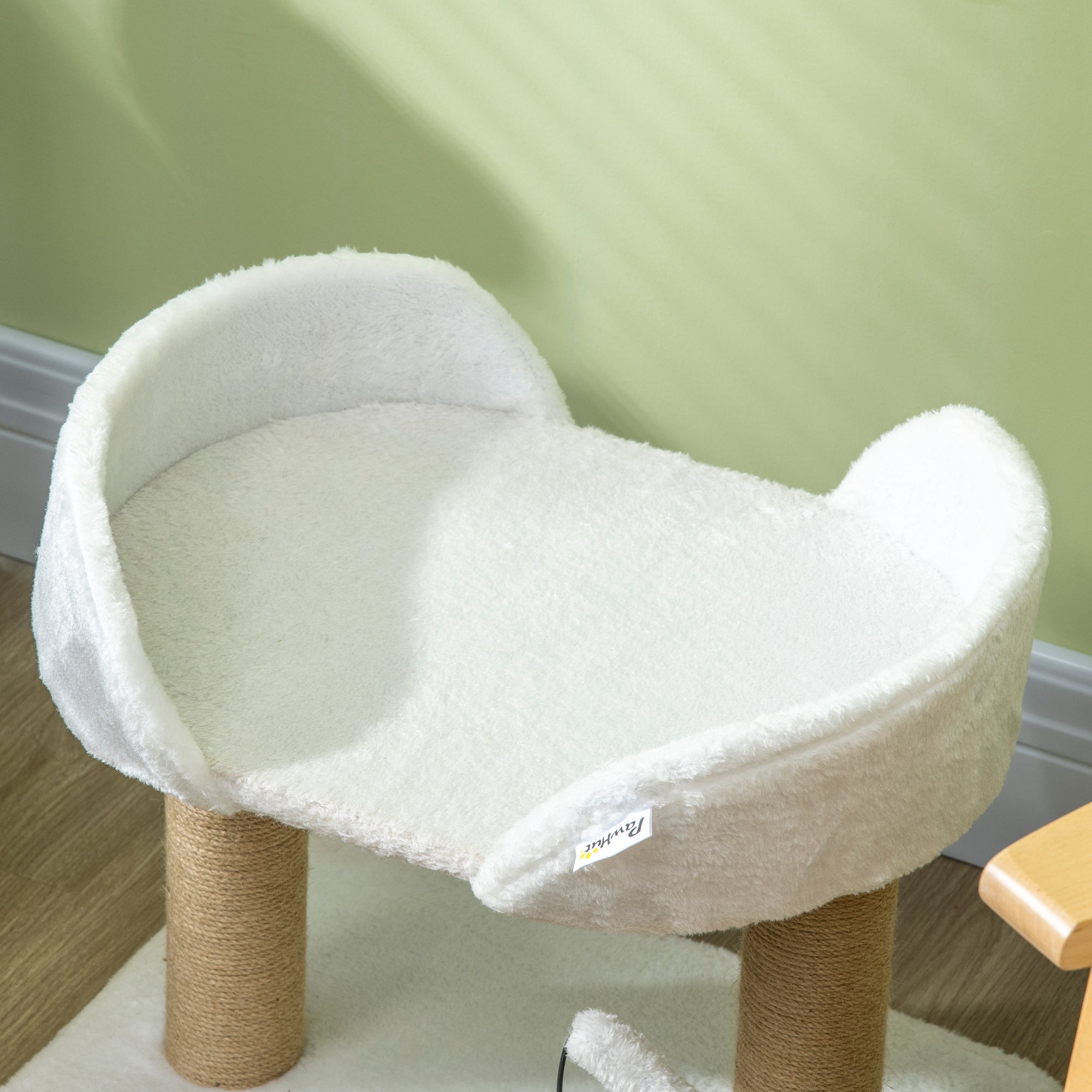 Cat Tower Condo for Indoor Cats, Small Cat Tree with Jute Scratching Posts, Top Perch, Dangling Balls, White Cat Trees at Gallery Canada