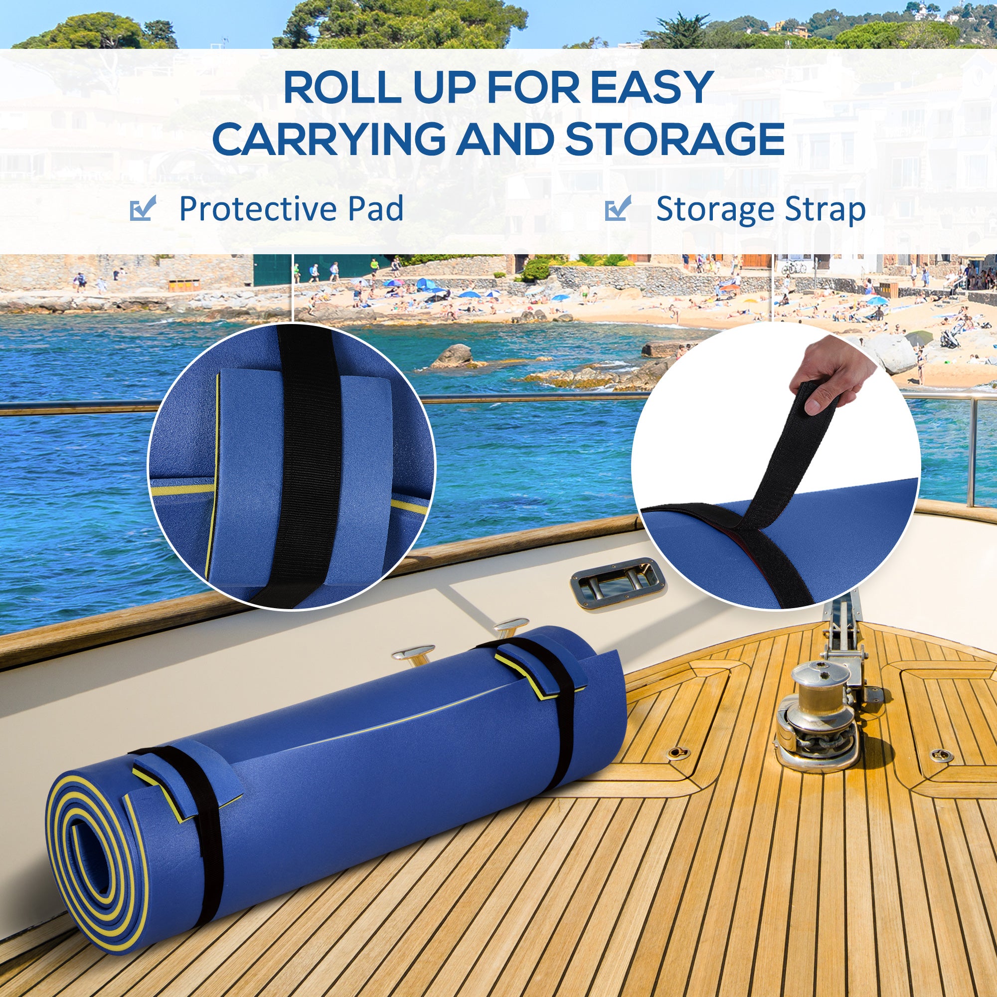 10' x 5' Roll-Up Pool Float Pad for Lakes, Oceans, &; Pools, Water Mat for Playing, Relaxing &; Recreation, Blue Floating Water Mats at Gallery Canada