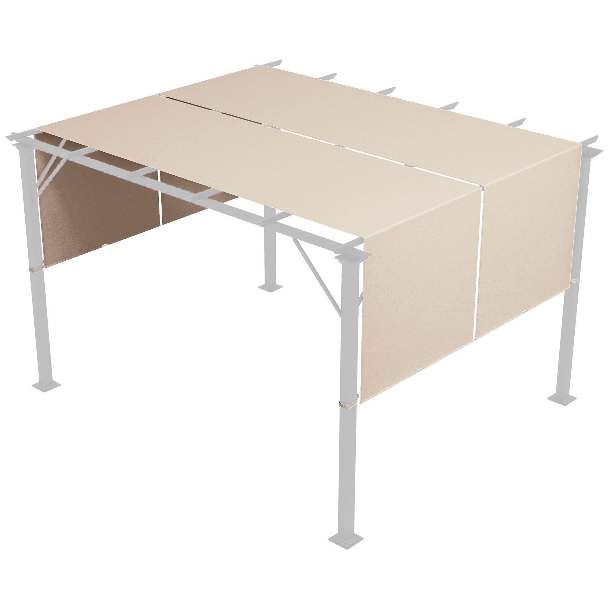 2 Pcs UV Protection Pergola Replacement Canopy, Pergola Shade Cover, Easy to Install, for 10' x 10' Pergola, Khaki Gazebo Canopy Replacement at Gallery Canada