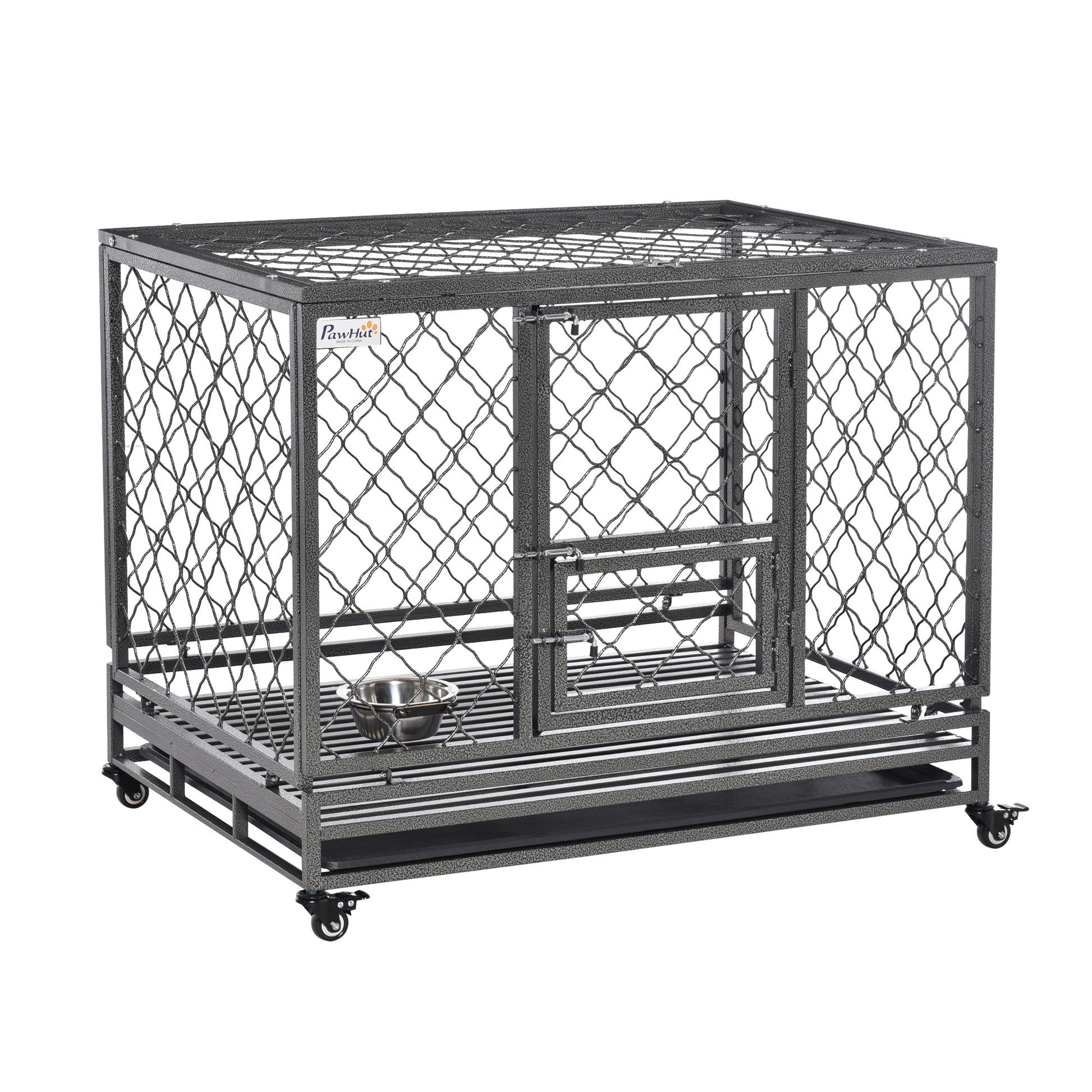 Heavy Duty Dog Crate w/ Wheels, Openable Top, Removable Tray, Bowl, for All-Sized Dogs, 42.5" x 29" W x 35" Houses, Kennels & Pens   at Gallery Canada