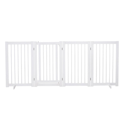 4 Panel Foldable Free Standing Pet Gate with Support Feet for Medium and Large Dogs, for Stairway, Doorway, Hallway Houses, Kennels & Pens   at Gallery Canada