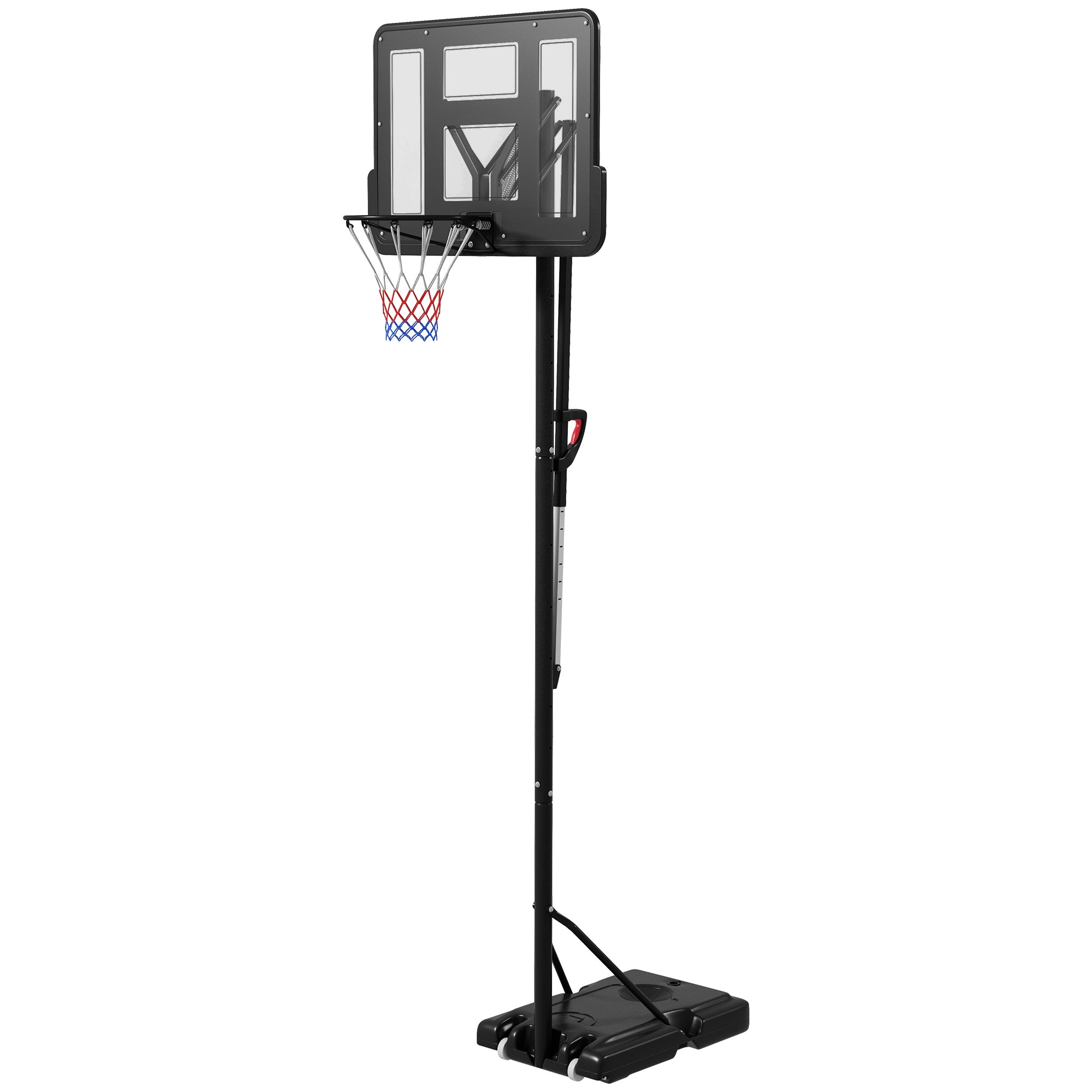 7.7-10ft Basketball Hoop, Freestanding Basketball System with 43'' Shatterproof Backboard and Wheels Basketball   at Gallery Canada