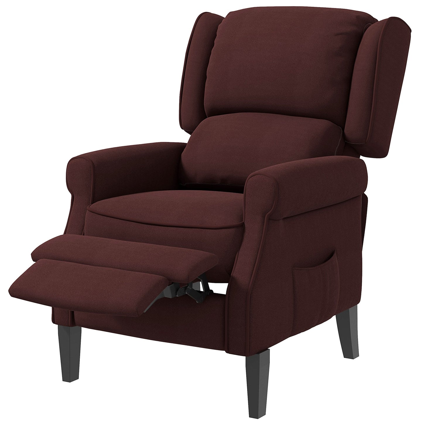 Push Back Recliner Chair, Vibration Massage Recliner for Living Room with Extendable Footrest, Remote, Pocket, Brown Single Sofas Brown  at Gallery Canada