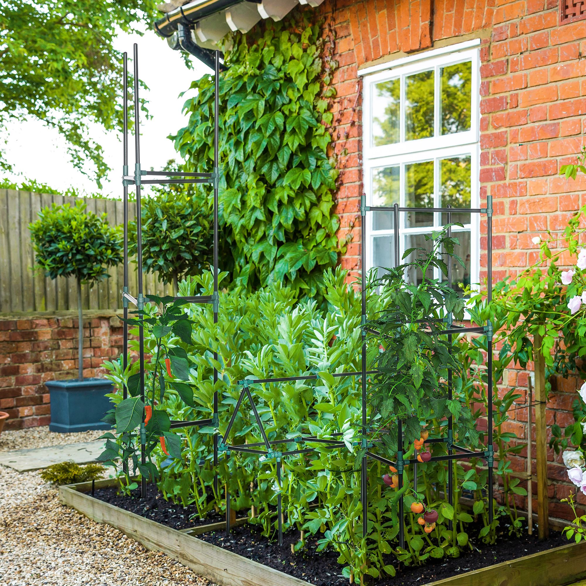 3 Pack Tomato Cage Set, 72 Inch DIY Tomato Plant Support Trellis, Tomato Trellis for Climbing Vegetables, Flowers and Fruits, Dark Green Plant Stands at Gallery Canada