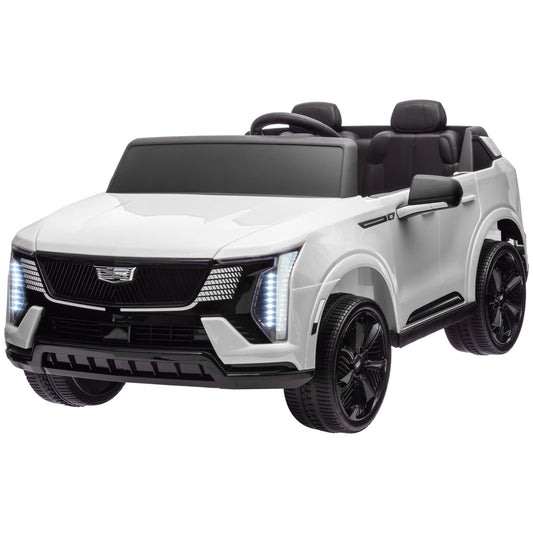 2-Seater Ride on Truck, 12V Cadillac Escalade Licensed Kids Electric Car with Remote , Spring Suspension, White Electric Toy Cars   at Gallery Canada