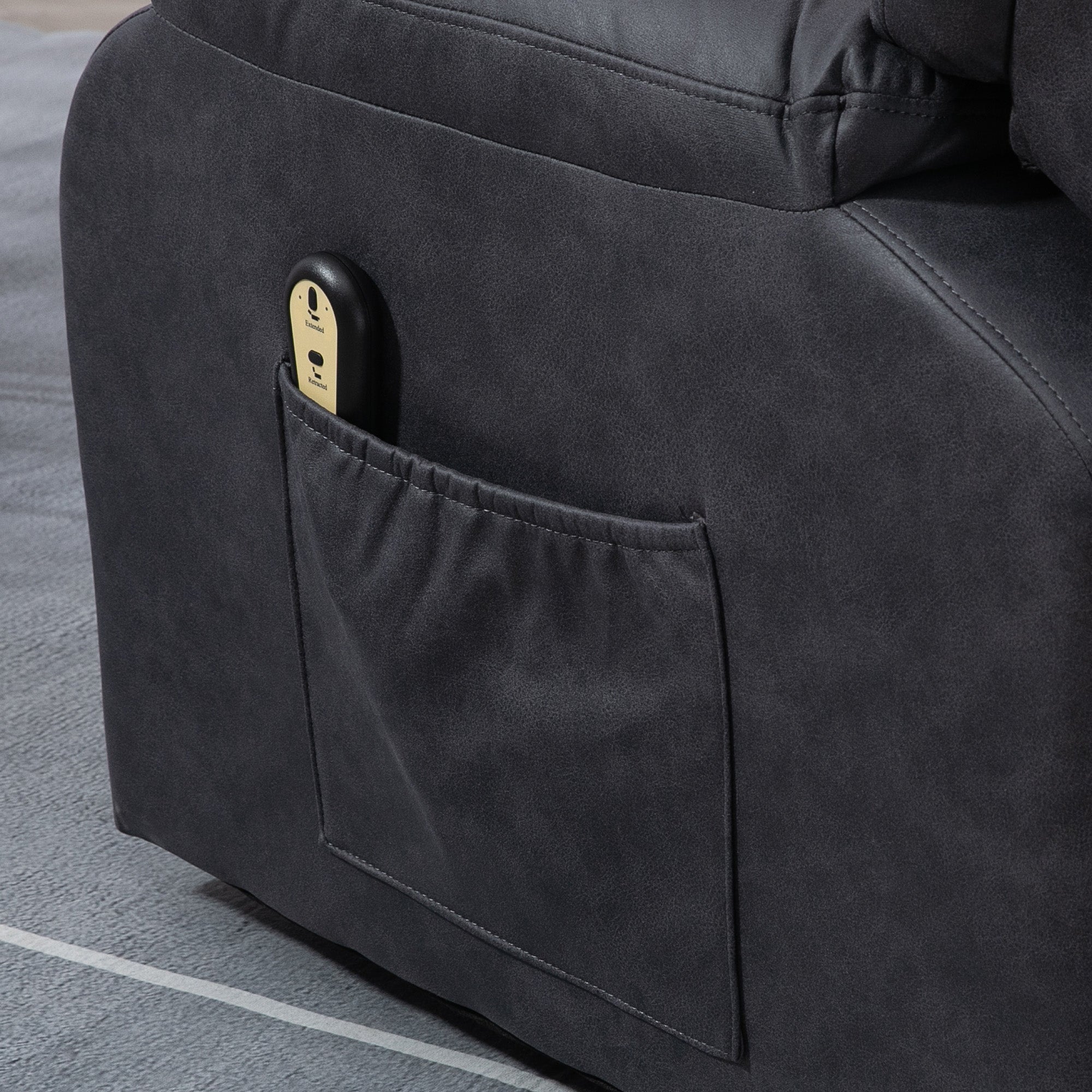 Lift Chair for Seniors, Microfibre Upholstered Electric Recliner Chair with Remote, Quick Assembly, Charcoal Grey Electric Power Lift Chairs at Gallery Canada