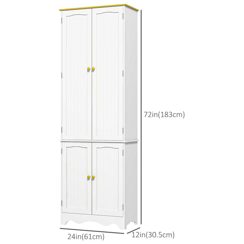 Freestanding Storage Cabinet, Kitchen Pantry Cabinet with 4 Shelves, 4 Doors, Kitchen Storage Cabinets for Dining Room