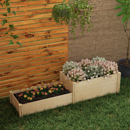 DIY Raised Garden Bed, Two-Box Wooden Planters for Outdoor Vegetables, Flowers, Herbs, Plants, Easy Assembly Wooden Planter Boxes   at Gallery Canada