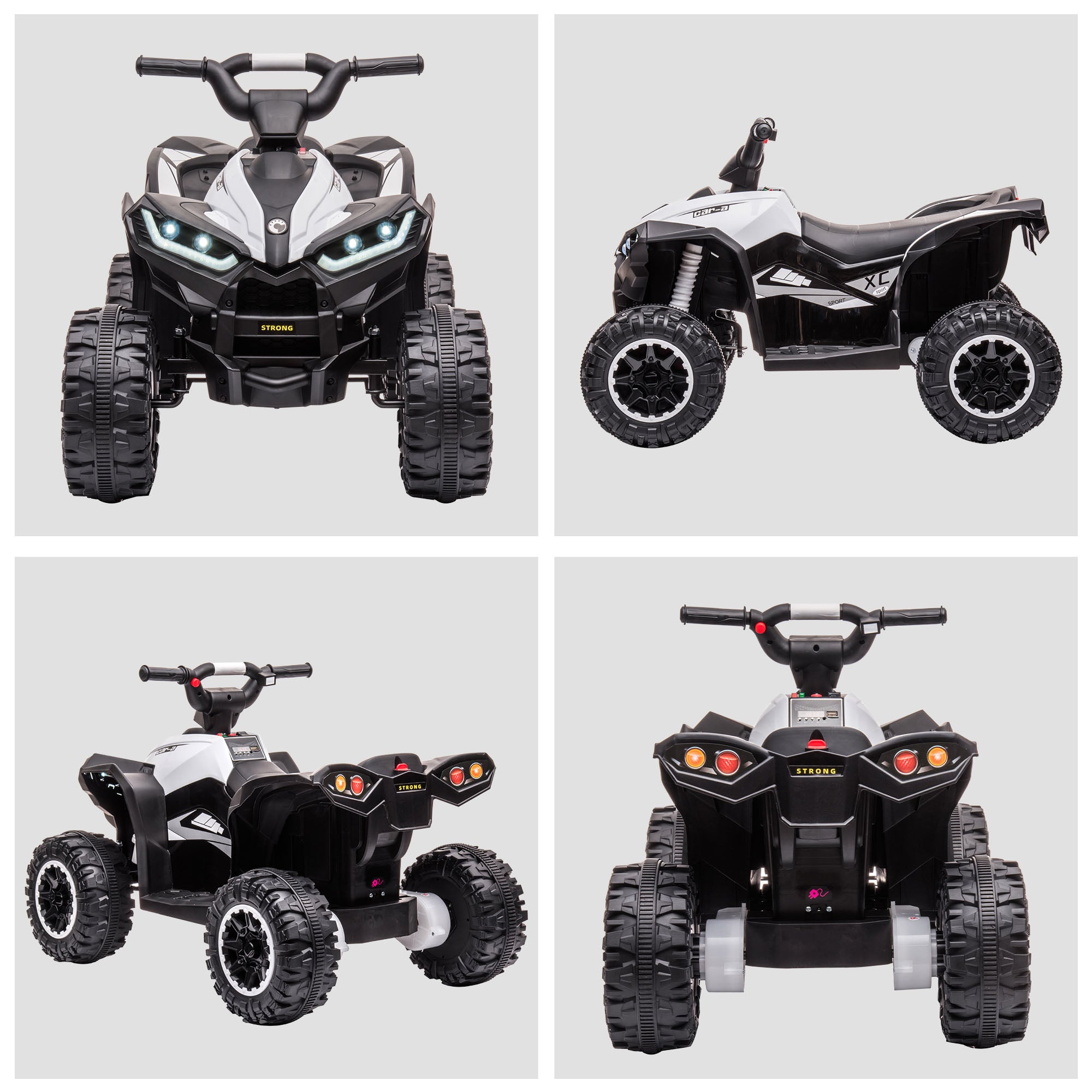 Kids 4 Wheeler Quad with Music, MP3, Headlights, High &; Low Speed, Kids ATV for 3-5 Years Old Boys &; Girl, White Electric Toy Cars   at Gallery Canada