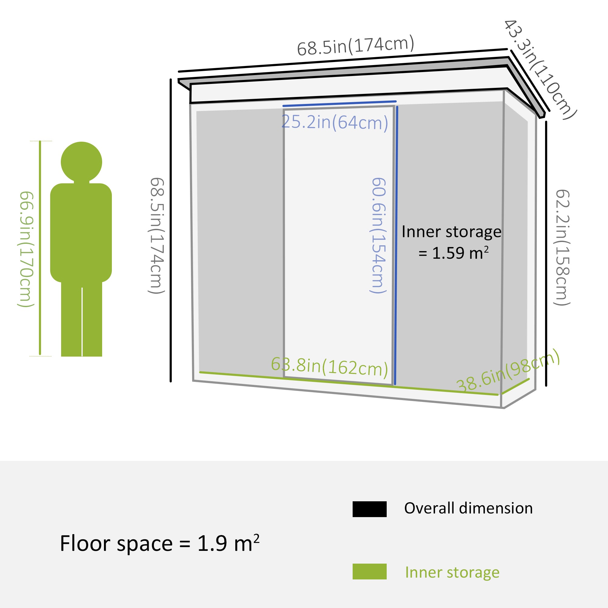 6' x 4' Outdoor Storage Shed, Metal Garden Tool Storage House Organizer with Lockable Sliding Doors and Vents for Backyard Patio Lawn, Charcoal Grey Sheds   at Gallery Canada