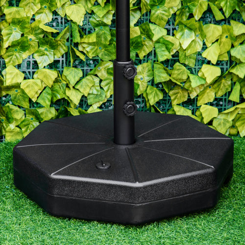 Patio Umbrella Base Parasol Holder Outdoor Market Umbrella Stand Weights, Water/Sand Filled for Garden, Poolside, Black