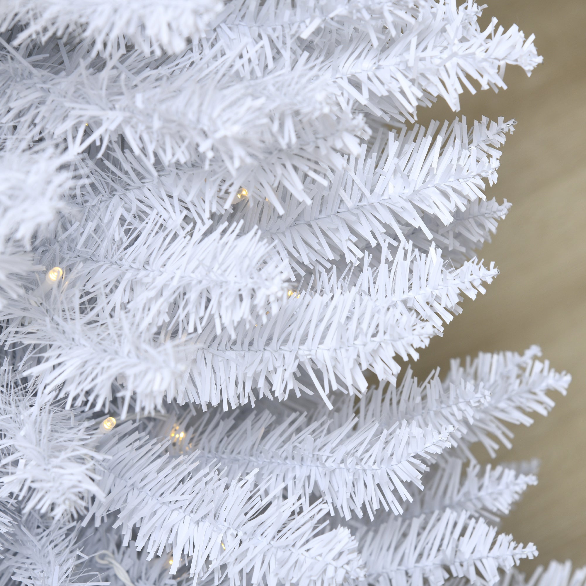 7' Pre Lit Artificial Pencil Christmas Trees, Xmas Tree with Realistic Branches and Warm White LED Lights, White Pencil Christmas Trees at Gallery Canada