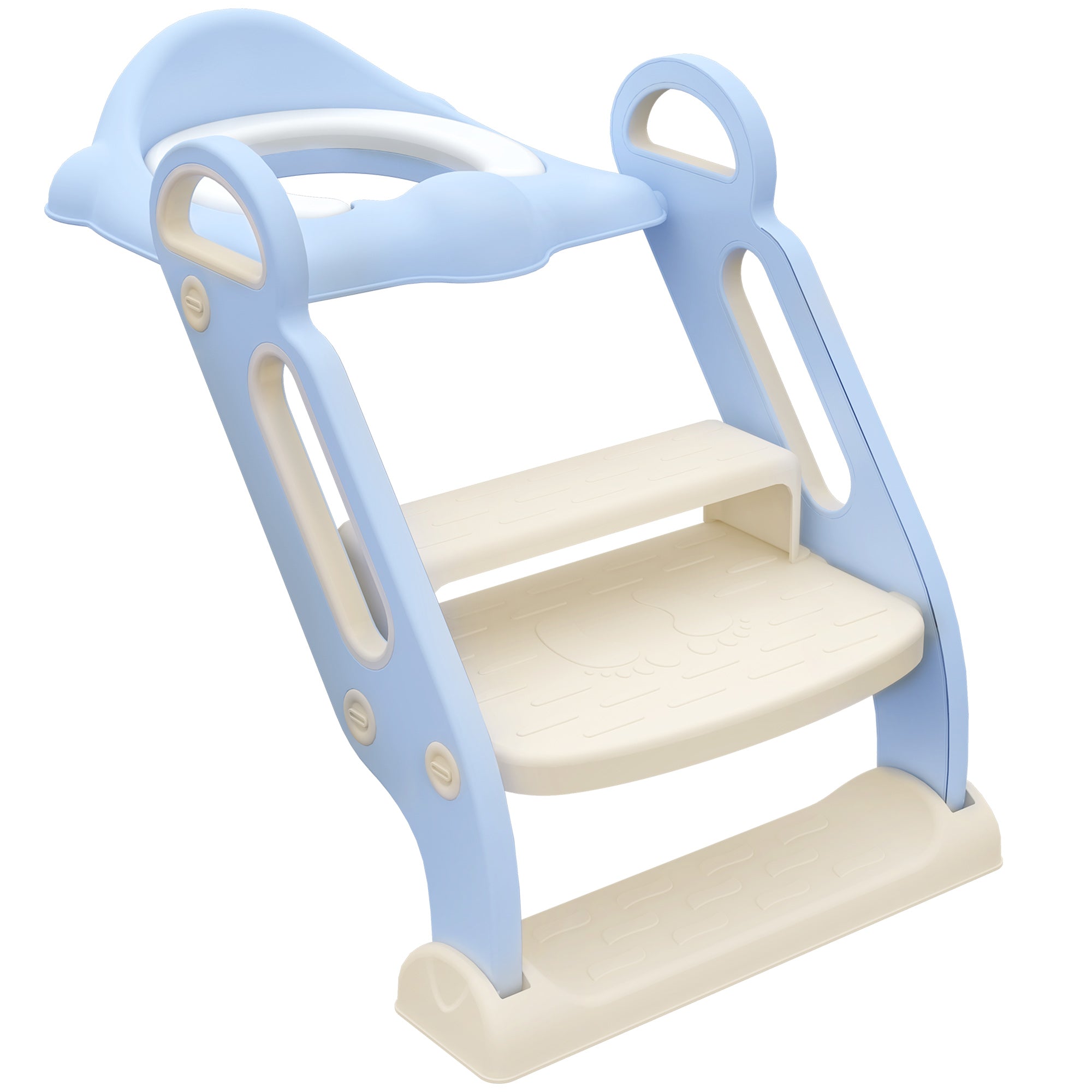 Children's Potty Training Seat with Ladder, Cushion, Handles, Splash Guard, Blue Toddler & Kids Step Stools Multi Colour  at Gallery Canada