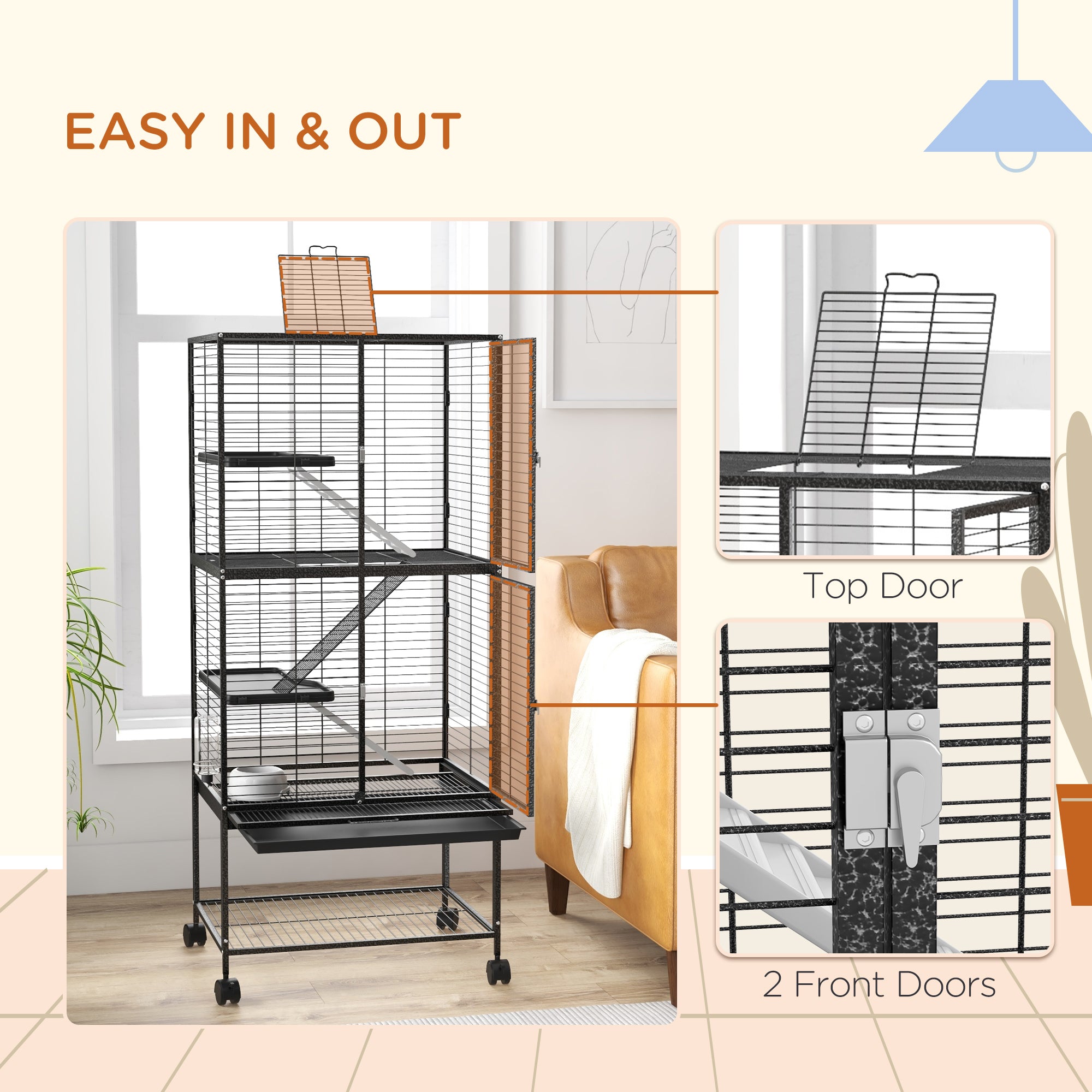 Rolling Small Animal Cage 53.5