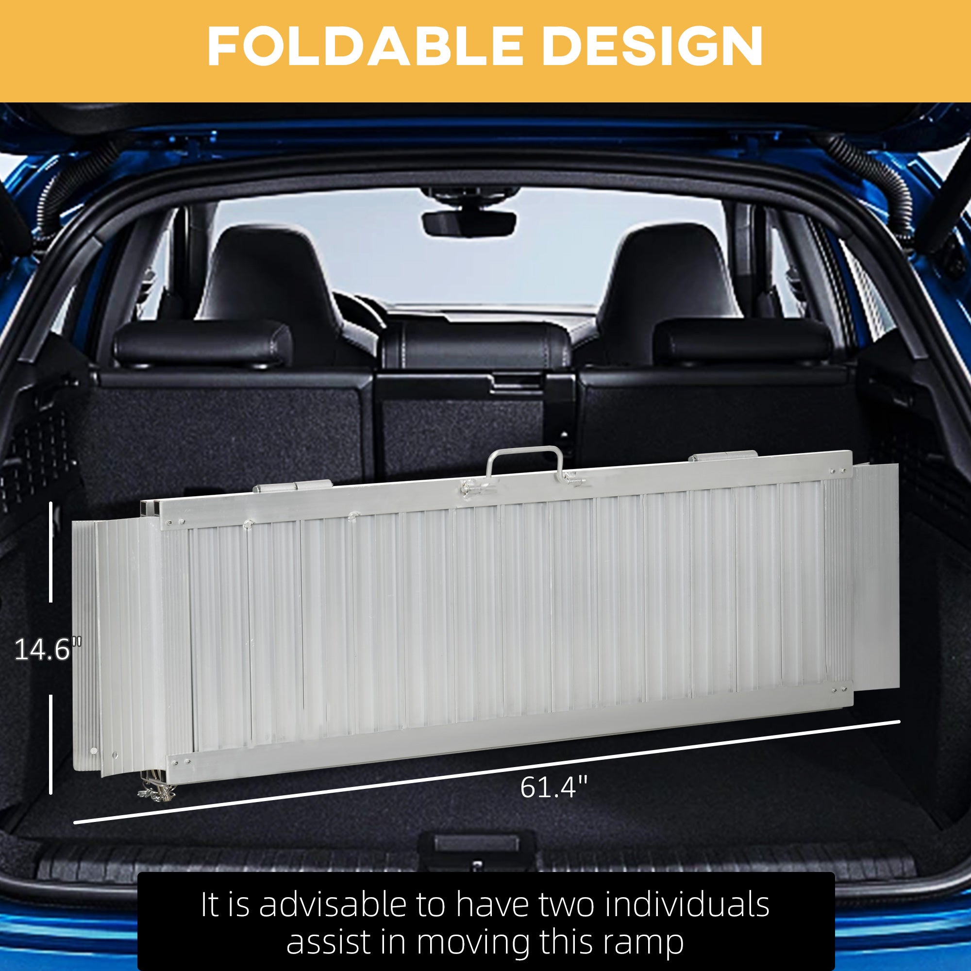 5' Portable Wheelchair Ramp Aluminum Threshold Mobility Single-fold for Scooter with Carrying Handle Knee Walker & Wheelchair Ramps at Gallery Canada