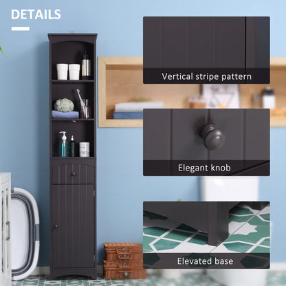 Tall Bathroom Cabinet Storage Organizer, Linen Tower with Shelves and Drawer - Gallery Canada