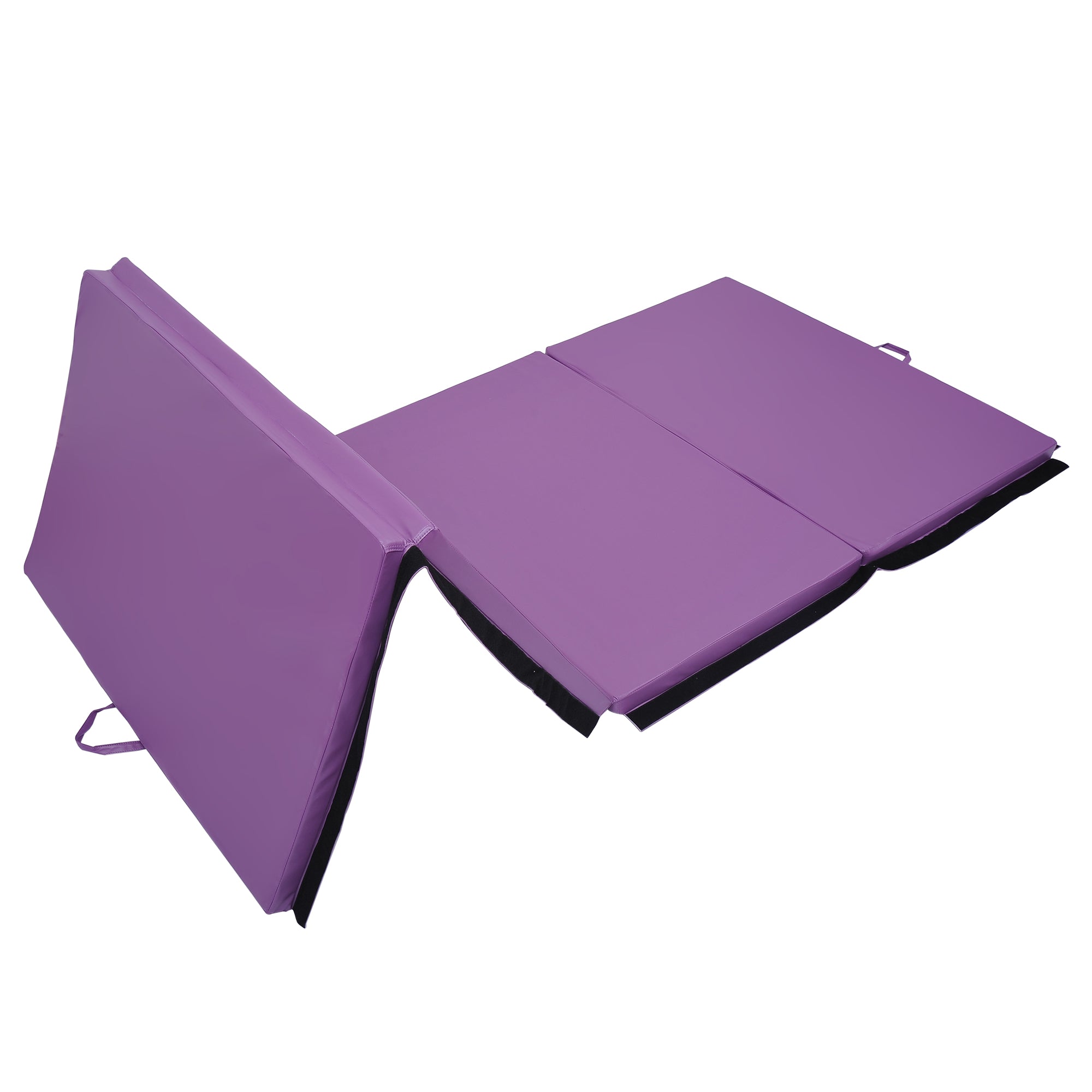 4'x10'x2'' Folding Gymnastics Tumbling Mat, Exercise Mat with Carrying Handles for Yoga, MMA, Martial Arts, Stretching, Purple Gymnastics Mats Purple  at Gallery Canada