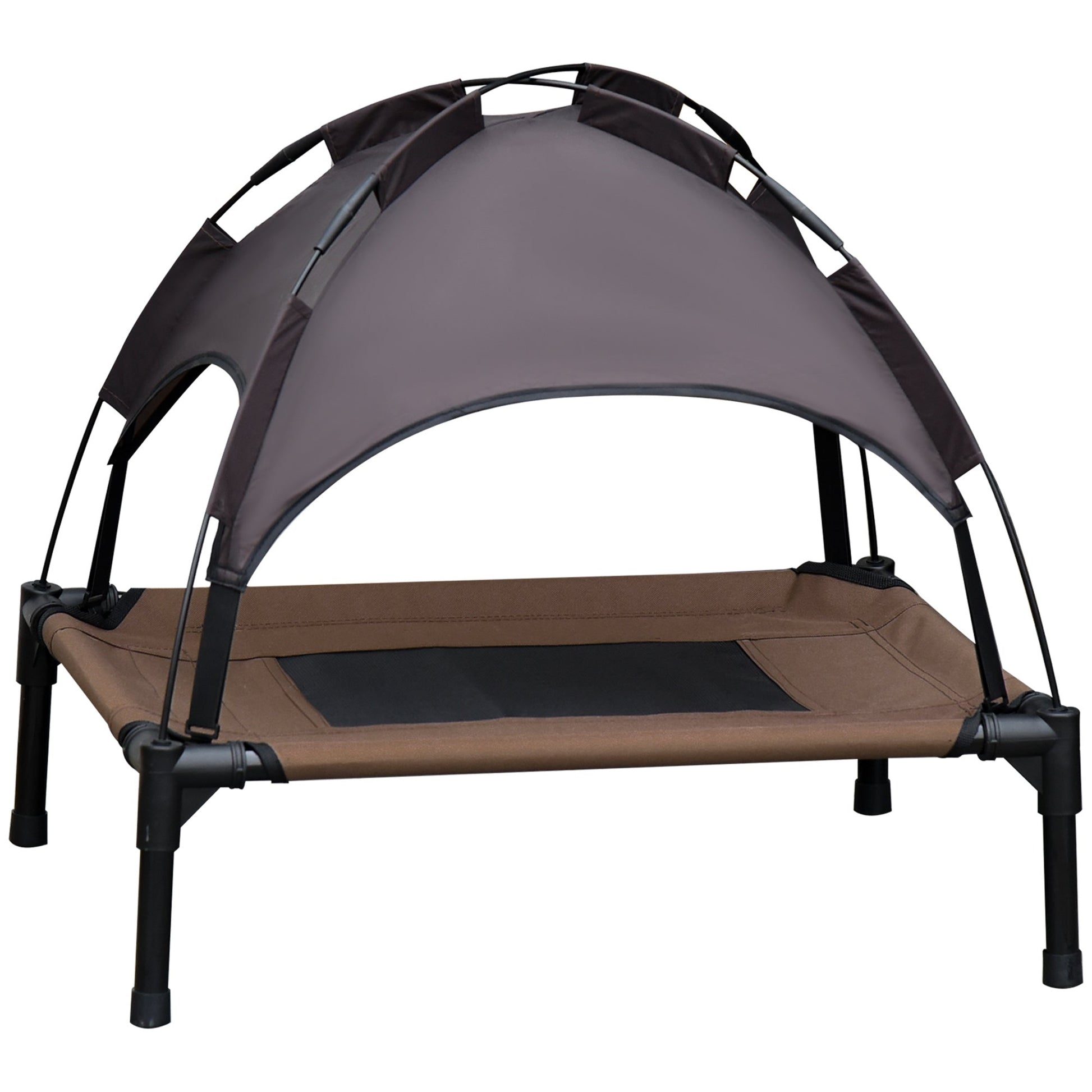 Elevated Dog Bed with Canopy, Portable Raised Dog Cot for M Sized Dogs, Indoor &; Outdoor, 30" x 24" x 29", Coffee Elevated Dog Beds Multi Colour  at Gallery Canada