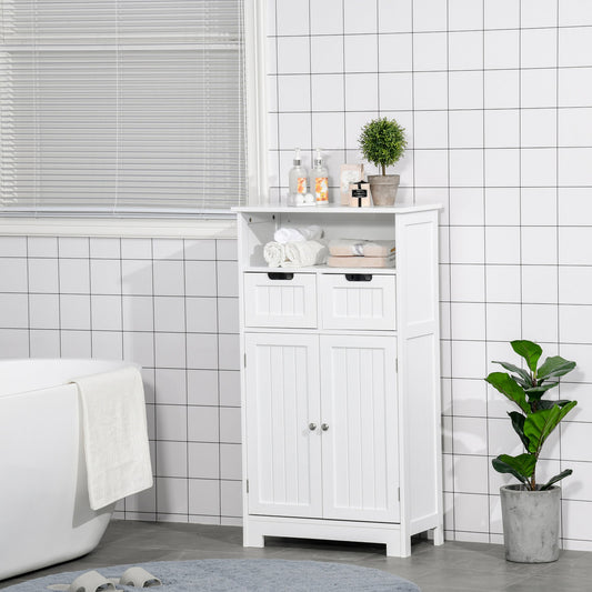 Bathroom Storage Cabinet Floor with Adjustable Shelf and Drawers Side Cabinet for Living Room Entryway Office White Bathroom Cabinets White  at Gallery Canada