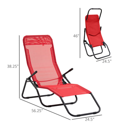 Zero Gravity Reclining Patio Lounge Chair with Footrests and Armrests, Red Lounger Chairs   at Gallery Canada