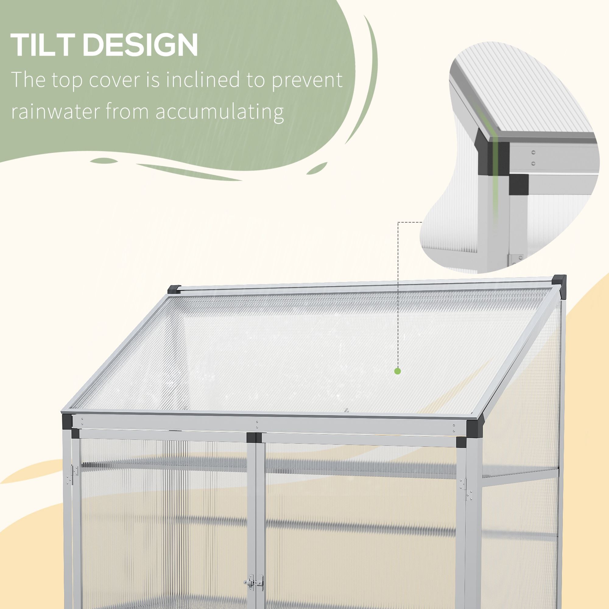 Aluminum Cold Frame Greenhouse, Raised Planter Bed Protection with Openable Top and 2 Shelves for Outdoor Indoor Greenhouses at Gallery Canada
