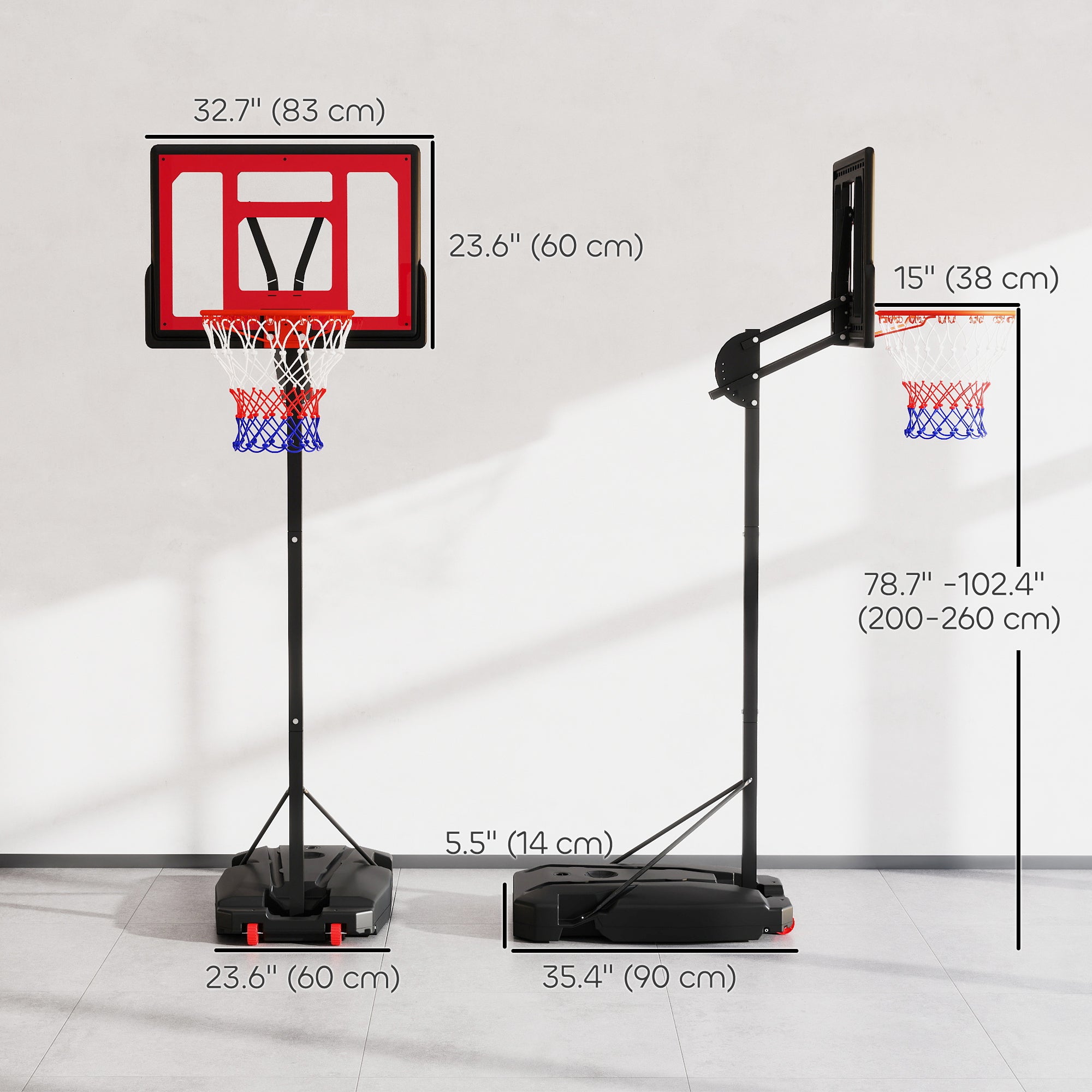Kids Basketball Hoop, 6.6-8.5ft Adjustable Height Basketball Net with Weight Bag, for Indoor Outdoor, for 6+ Years Basketball at Gallery Canada