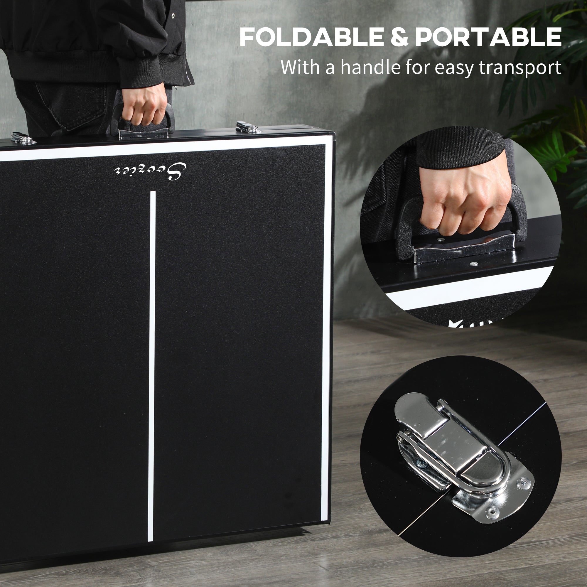 Mini Folding Table Tennis Table with Aluminium Frame, Portable Outdoor Ping Pong Table with Net for Indoor Outdoor Garden Camping, Black Game Tables at Gallery Canada