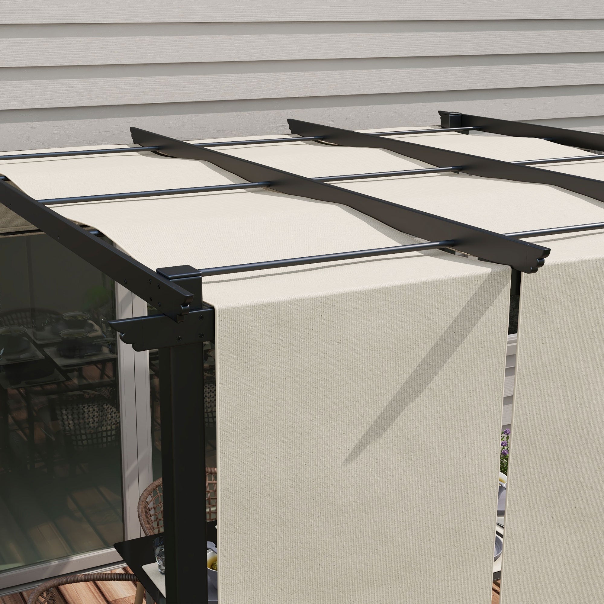 10' x 10' Metal Pergola, Outdoor Pergola with Retractable Canopy, for Garden, Patio, Backyard, Deck Pergolas at Gallery Canada