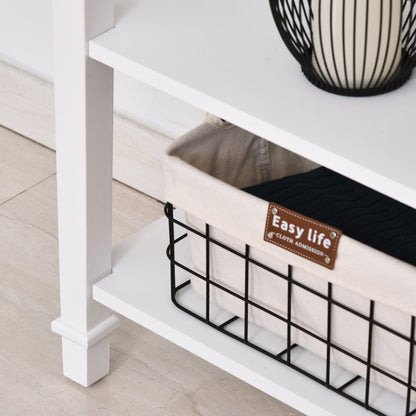 Console Table, Modern Entryway Table with Drawer and 2 Shelves, Sofa Table for Living Room, Hallway, White Console Tables   at Gallery Canada