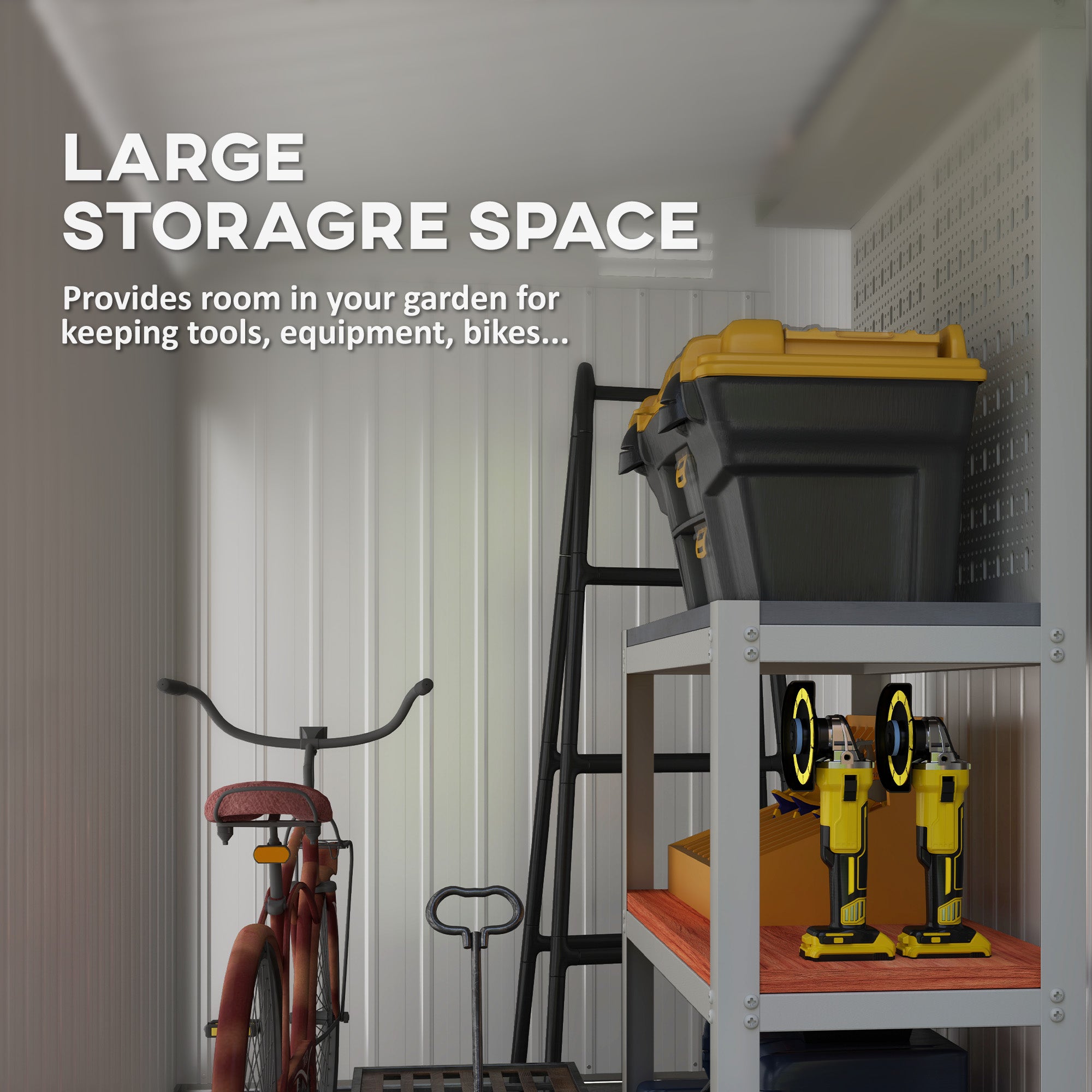4' x 8' Outdoor Storage Shed Lean to Shed Outdoor Metal Tool Shed with Lockable Door and Air Vents, Light Grey Sheds at Gallery Canada