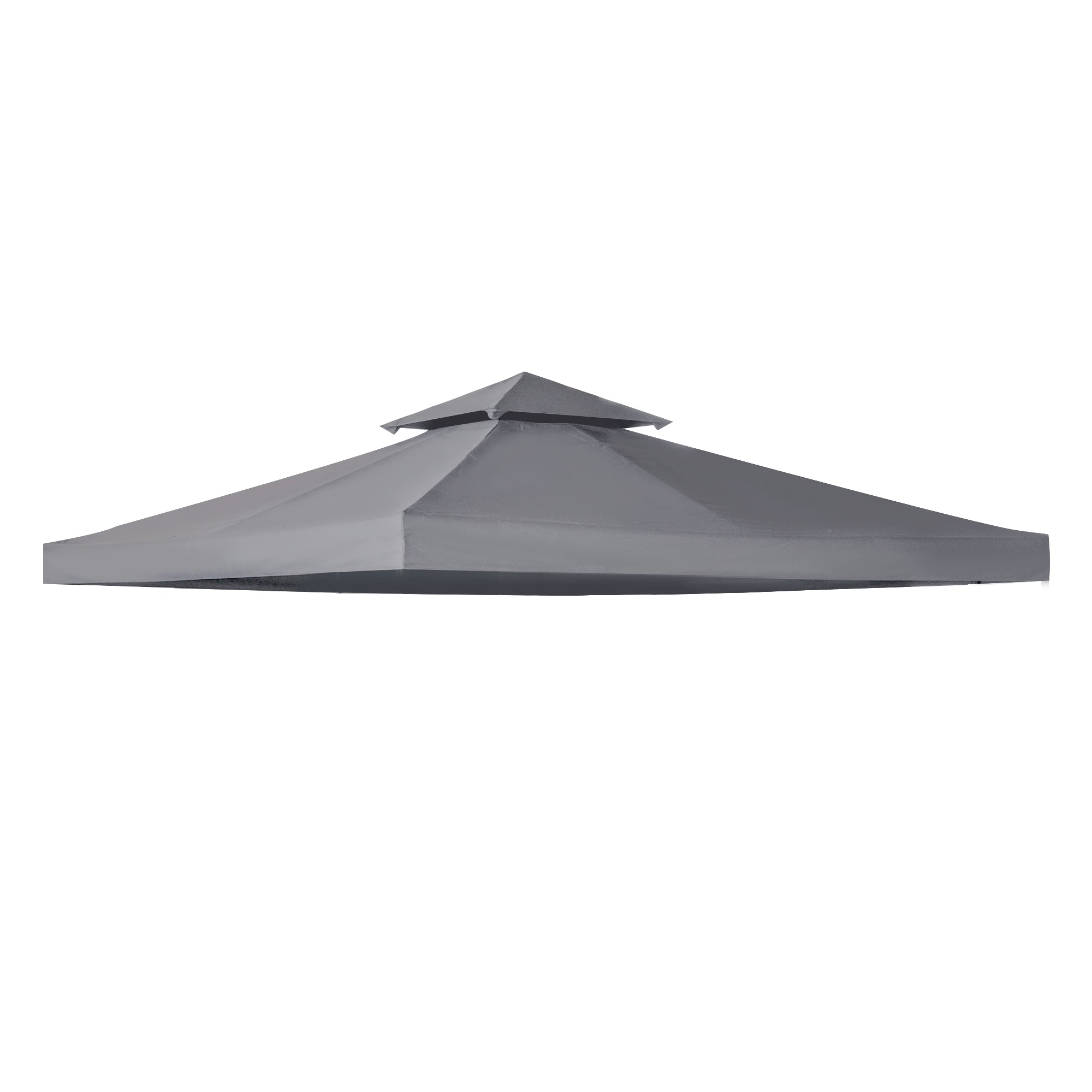 9.8' x 9.8' Square 2-Tier Gazebo Canopy Replacement Top Cover Outdoor Garden Sun Shade, Dark Grey Gazebo Canopy Replacement Dark Grey  at Gallery Canada