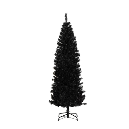 7FT Pencil Christmas Tree, Artificial Christmas Tree with Automatic Open for Home Party, Black Pencil Christmas Trees   at Gallery Canada