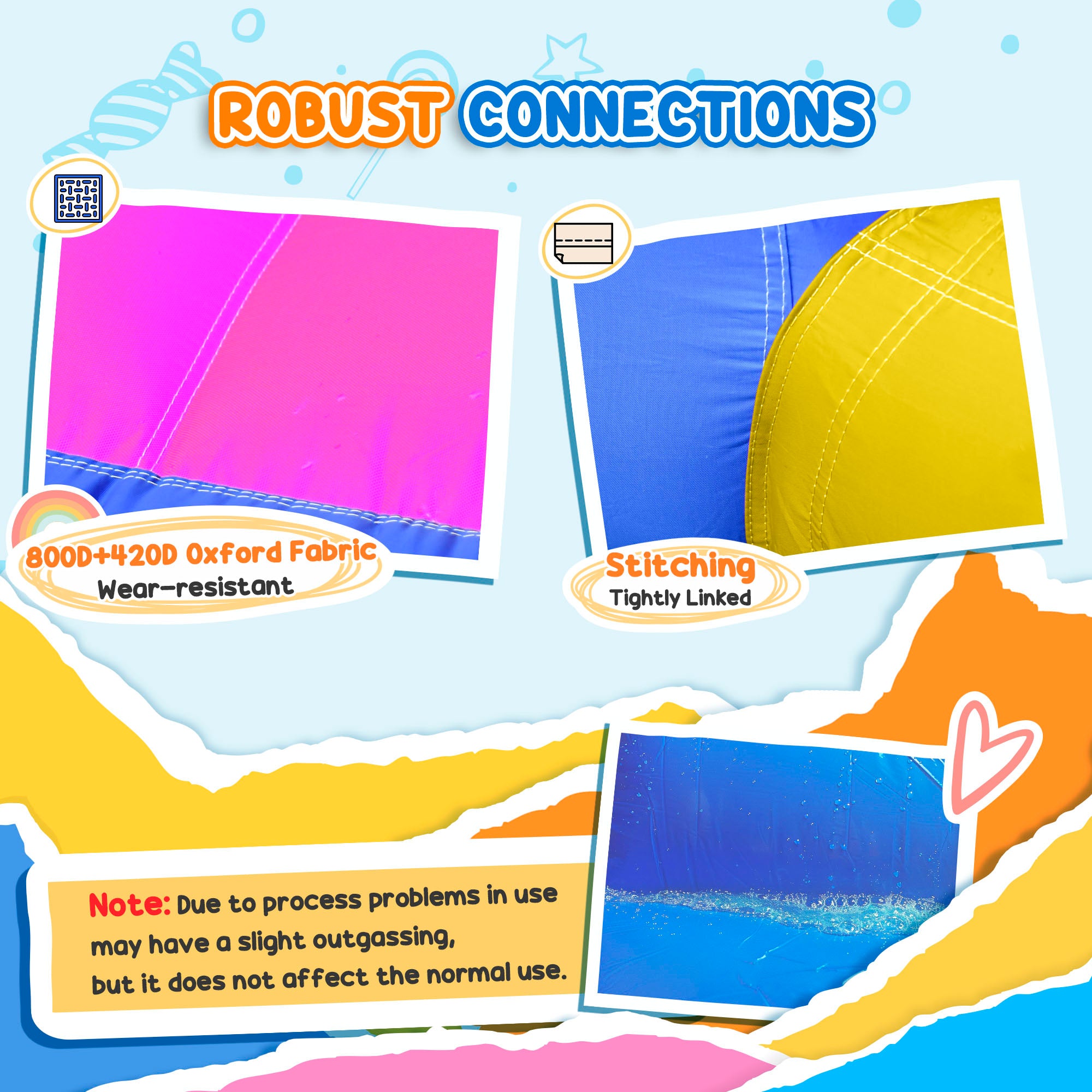 Kids 5 in 1 Inflatable Bounce Castle House, Trampoline Water Slide Pool Climbing Wall with Inflator for Kids Age 3-12 Summer 12.4' x 10.5' x 6.9' - Multi-color Inflatables at Gallery Canada