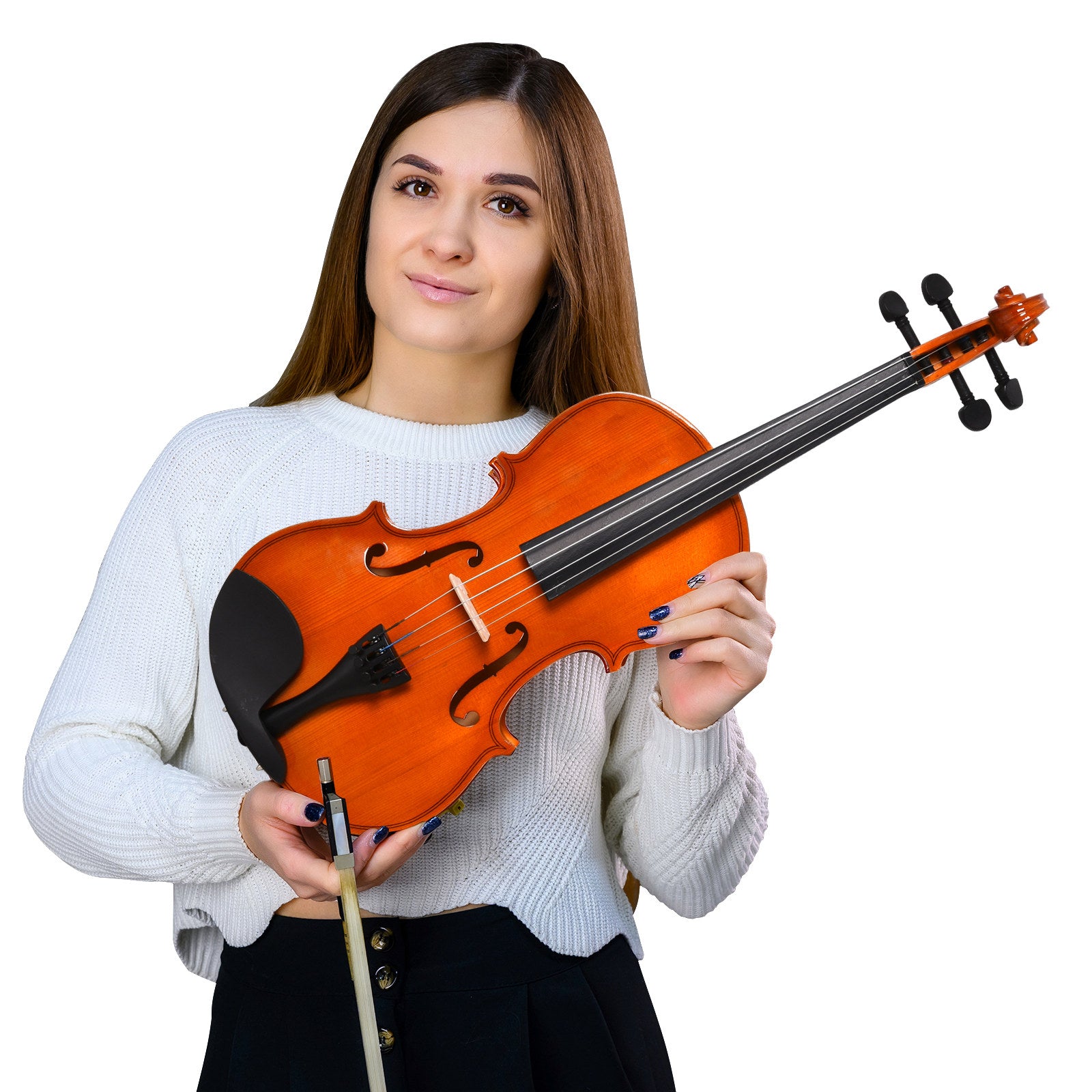 4/4 Violin Maple Wood Full Set of Accessories Storage Box, Orange Electronic Musical Pianos at Gallery Canada